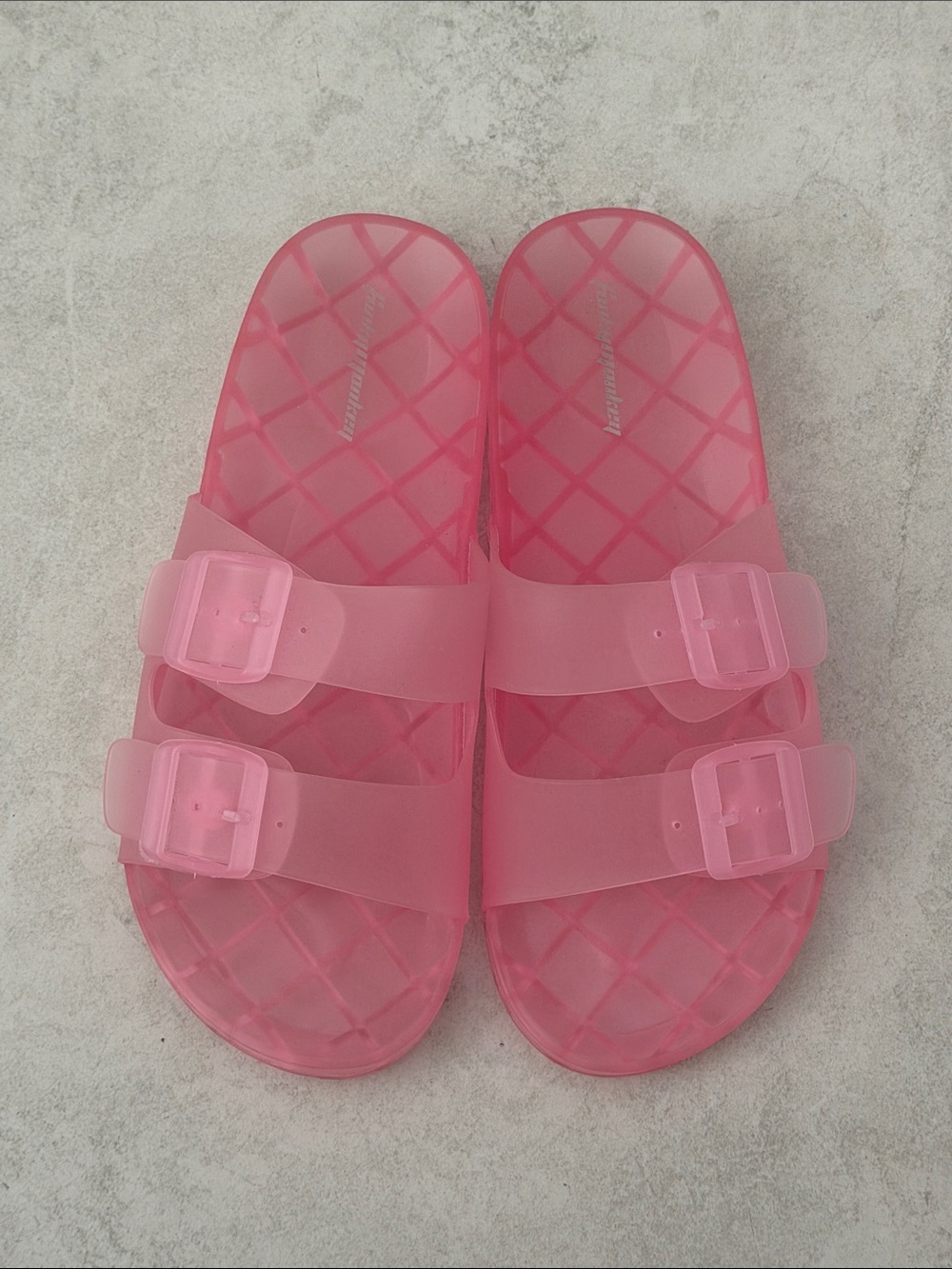 Women's Pink Double-Buckle Slide Sandals
